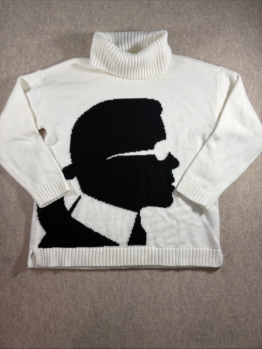 Karl Lagerfeld Women’s Paris Silhouette Turtleneck Tunic Sweater L EUC